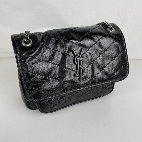 New Saint Laurent Niki Baby Crossbody in Crinkled Leather - Picture 3 of 14